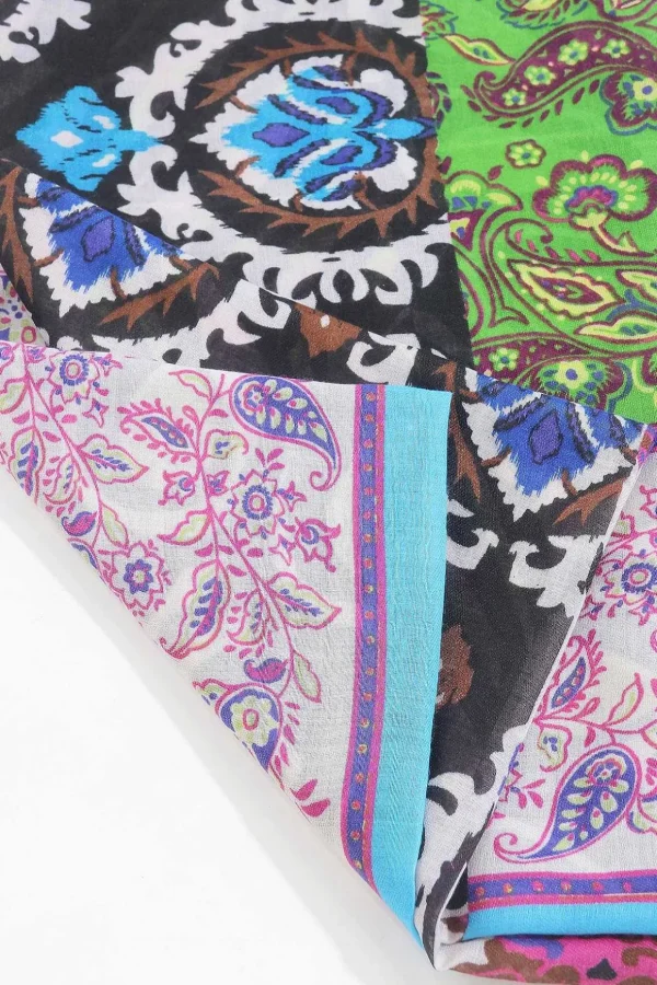 Abstract Paisley Scarf In Blue