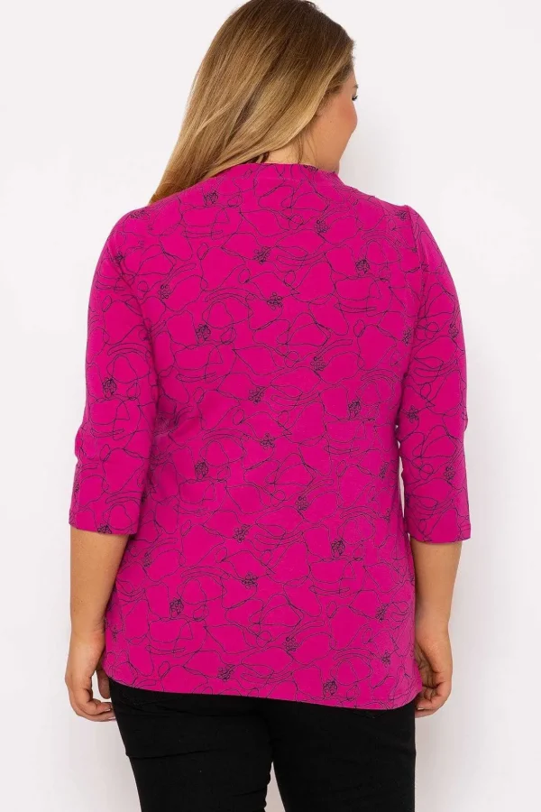 Abstract Print Blouse In Pink