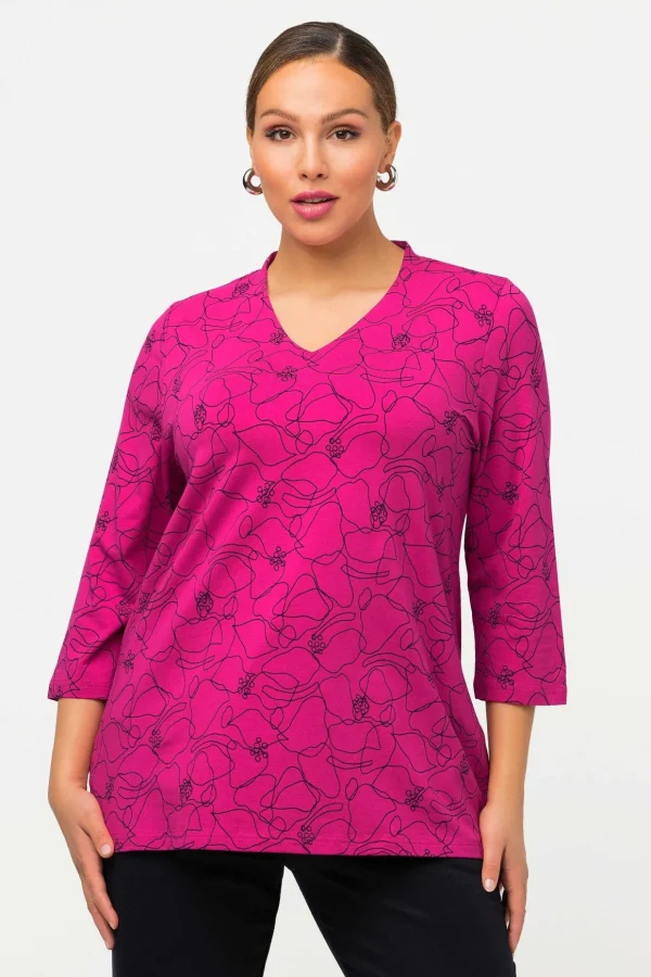 Abstract Print Blouse In Pink