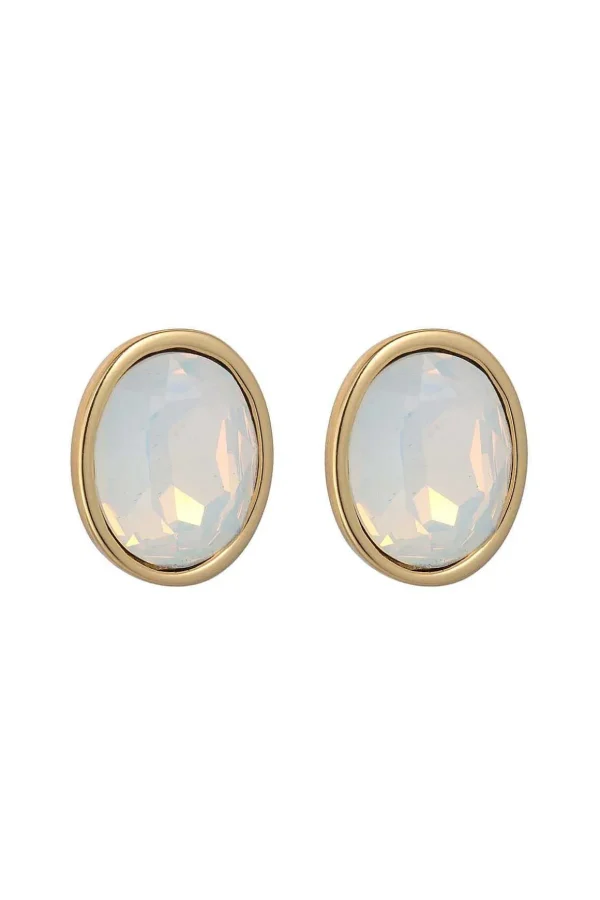 Alora White Opal Stud Earrings