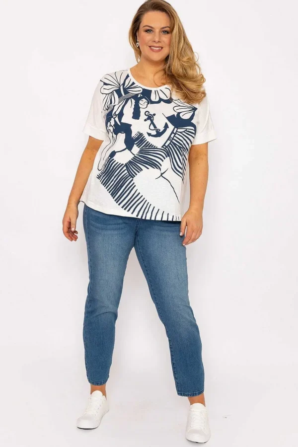 Anchor Print Top In Off White