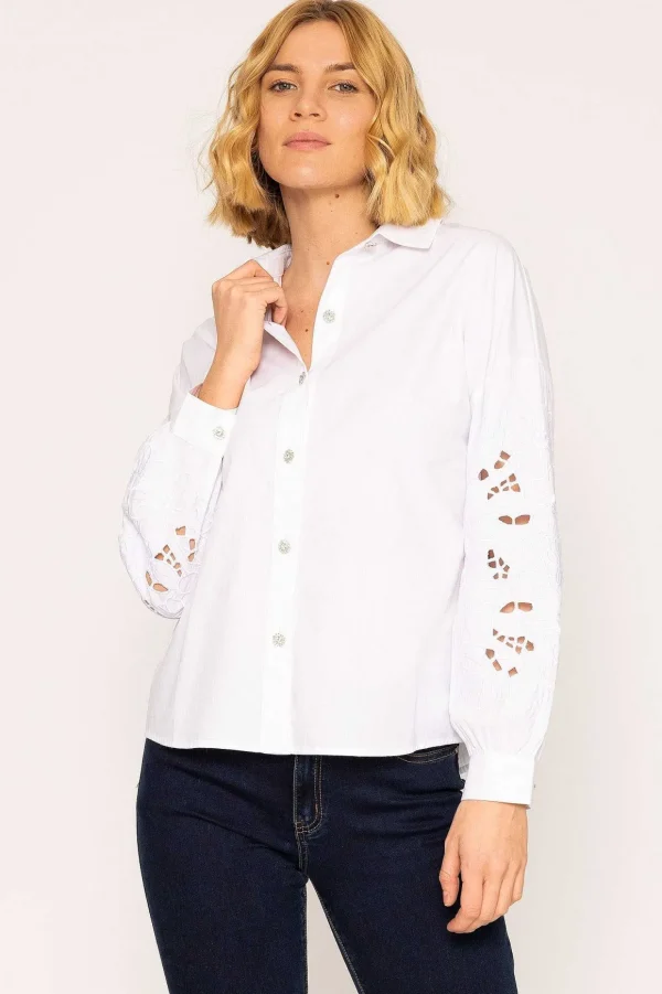 Anglaise Sleeve Blouse In White