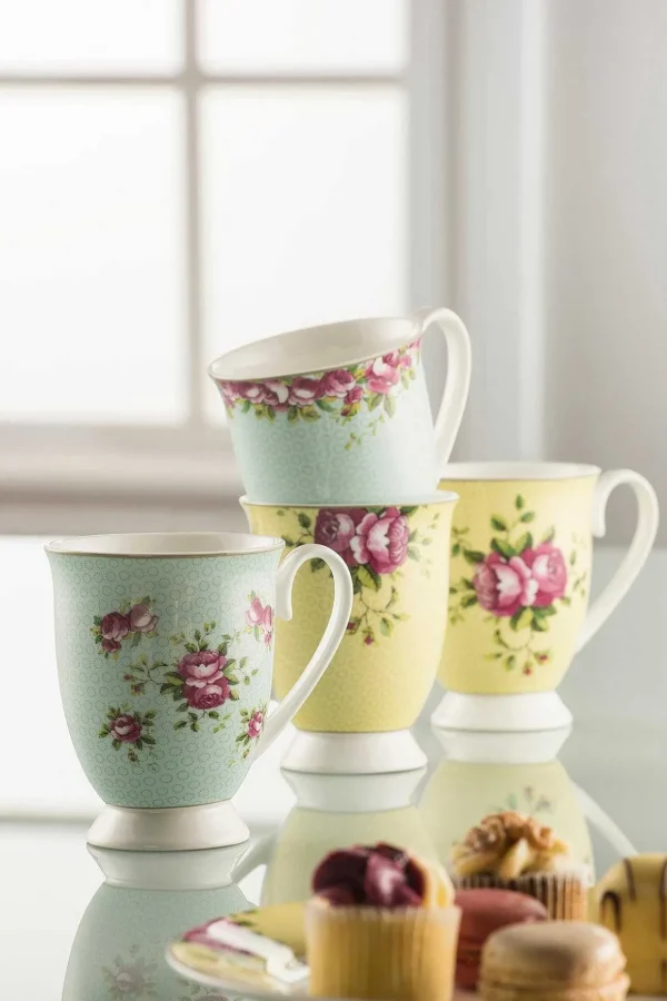 Archive Rose Ceramic 4 Piece Mug Set