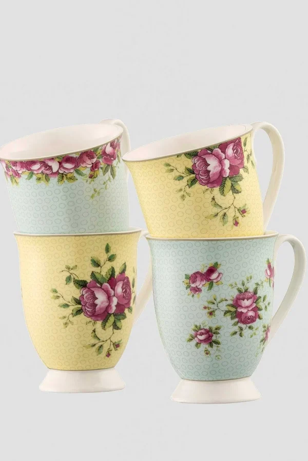 Archive Rose Ceramic 4 Piece Mug Set