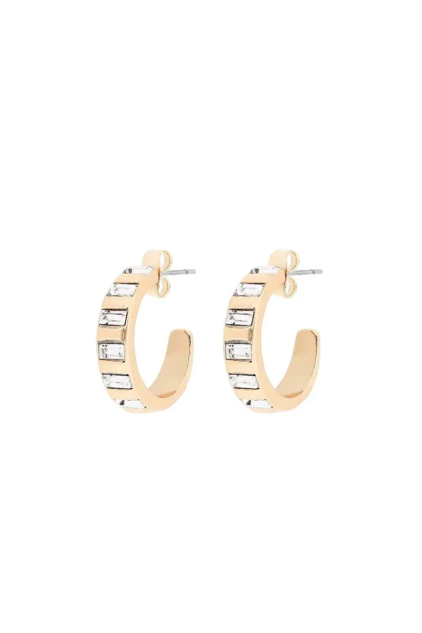 Art Deco Hoop Earrings In Gold