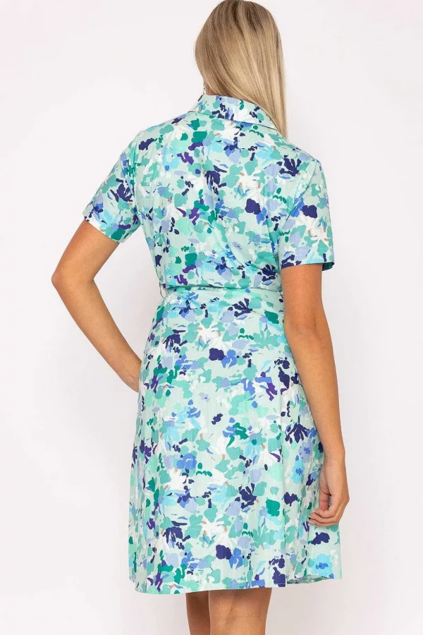 Aurora Blue Printed Shirt Dress