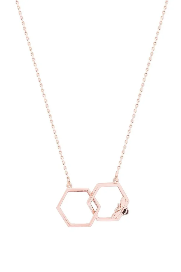 Bee Hexagonal Infinity Pendant