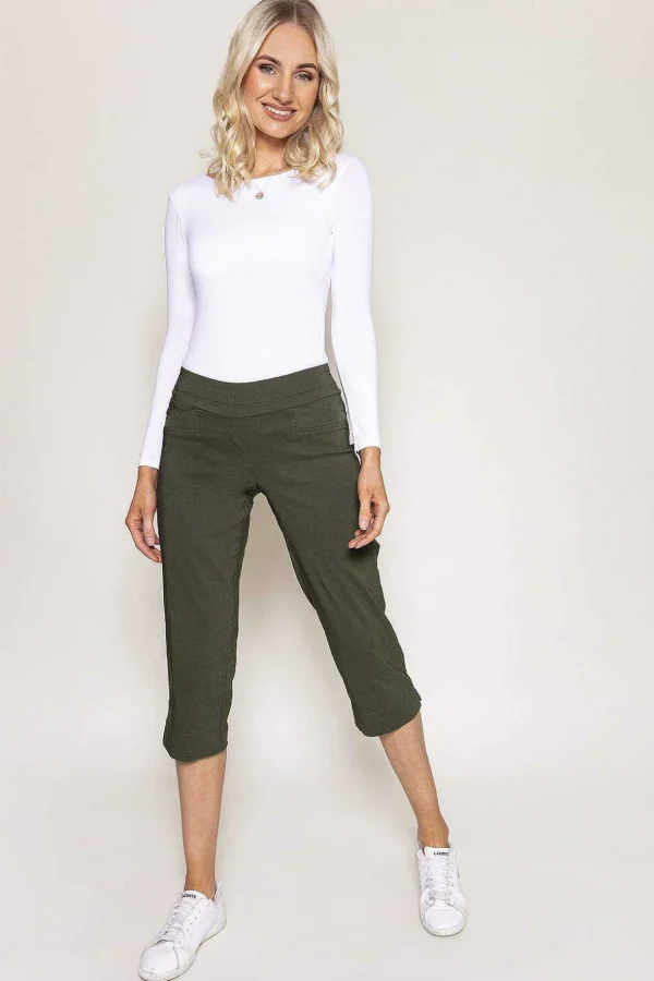 Bengaline Crop Pants In Khaki