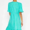 Betty Midi Dress In Aqua Print