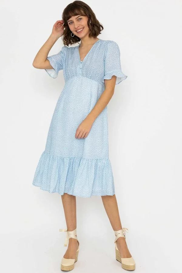 Betty Midi Dress In Light Blue Print