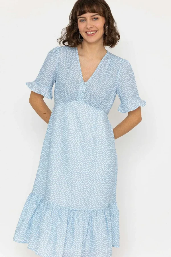 Betty Midi Dress In Light Blue Print