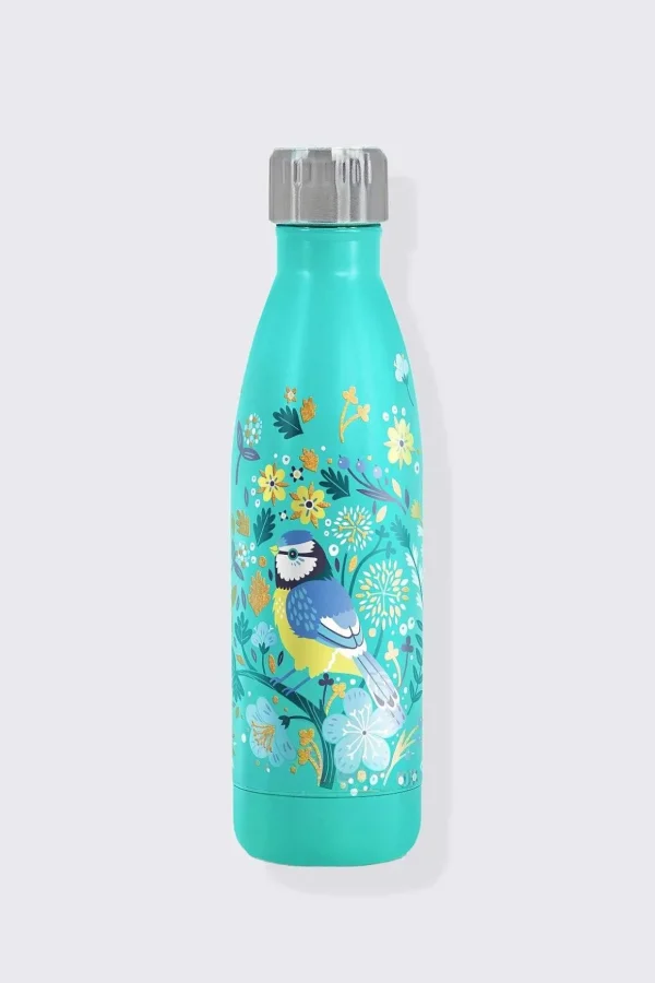 Birdy Metal Water Bottle Blue Tit