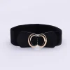 Black Elastic Belt With Gold Clasp