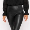 Black High Waisted Pu Leggings