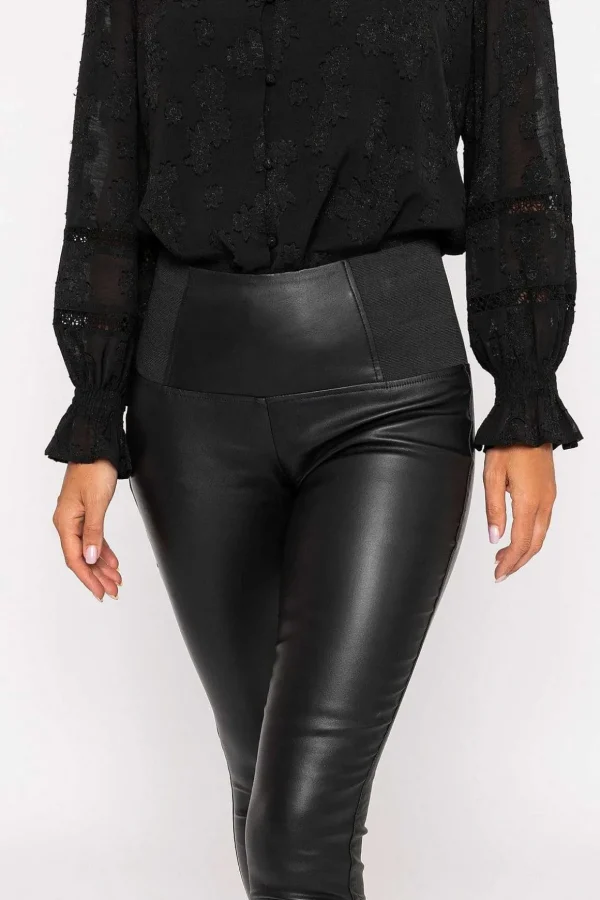 Black High Waisted Pu Leggings