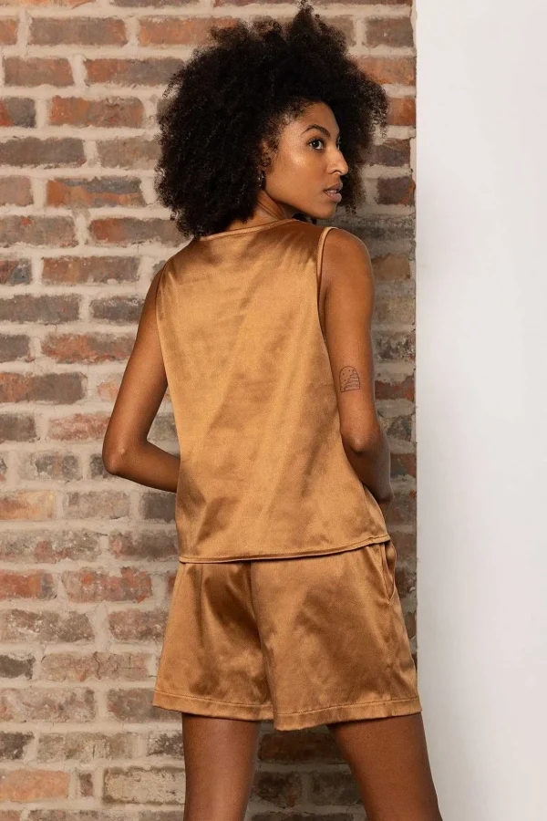 Blair Sleeveless Top In Bronze