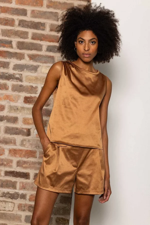 Blair Sleeveless Top In Bronze