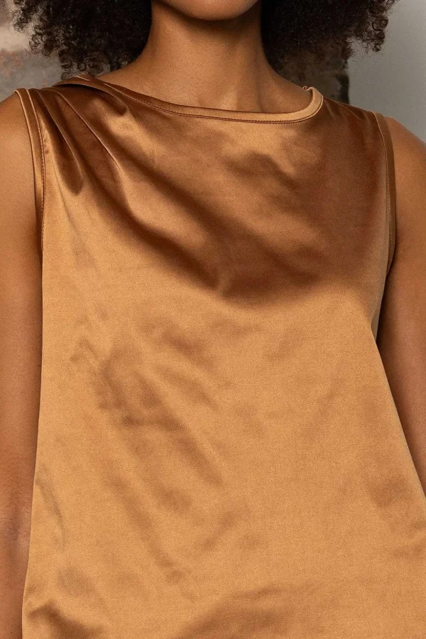 Blair Sleeveless Top In Bronze