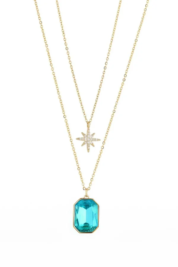 Blue Crystal Star Necklace