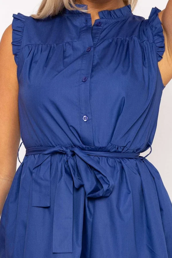 Blue Poplin Mini Dress