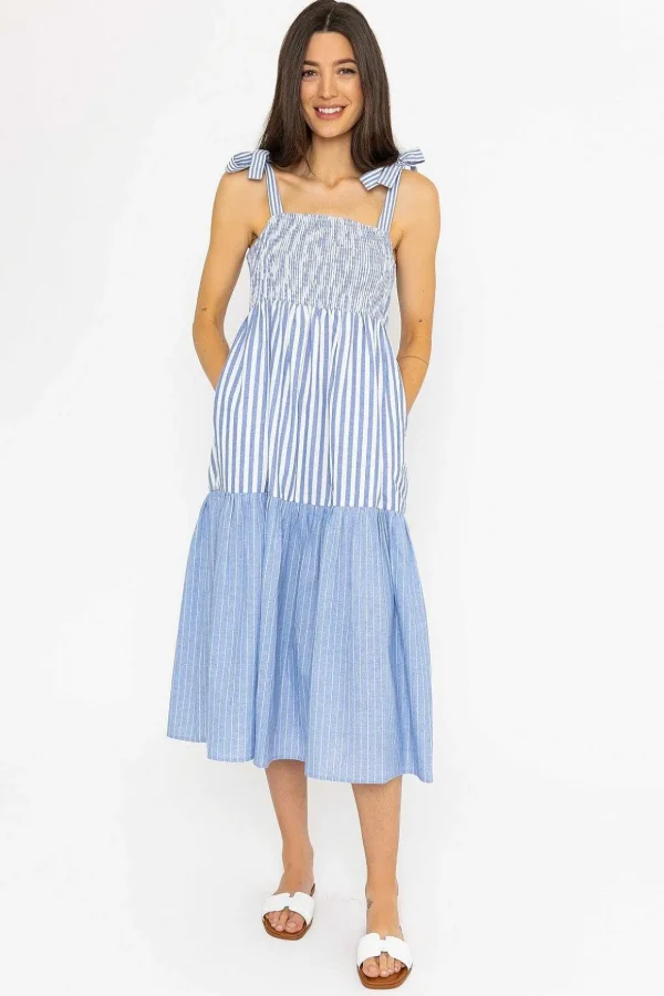 Blue Stripe Midi Dress