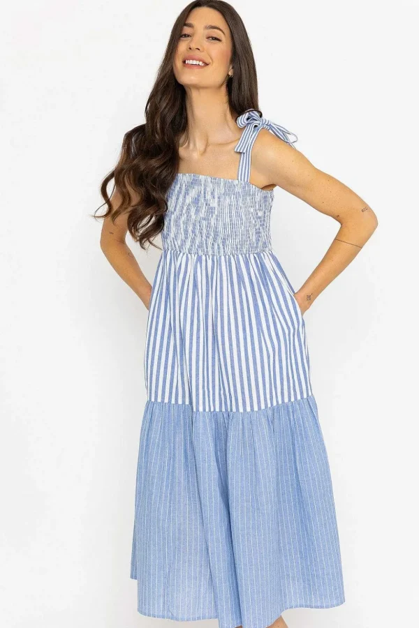 Blue Stripe Midi Dress