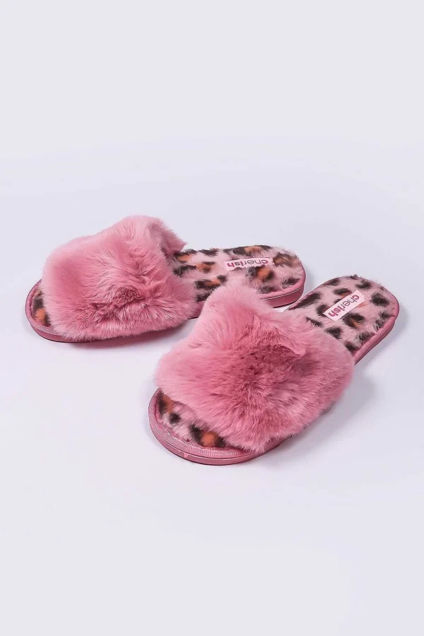 Boxed Pink Animal Faux Fur Slipper