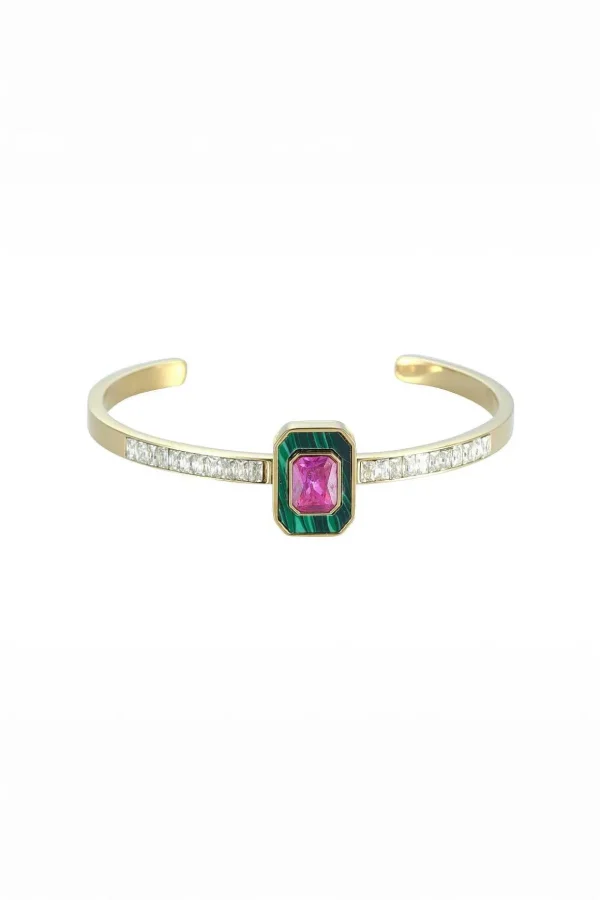 Braelyn Pink And Green Bangle Bracelet