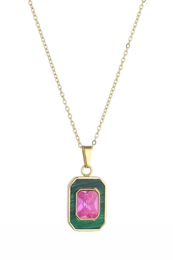 Braelyn Pink And Green Pendant