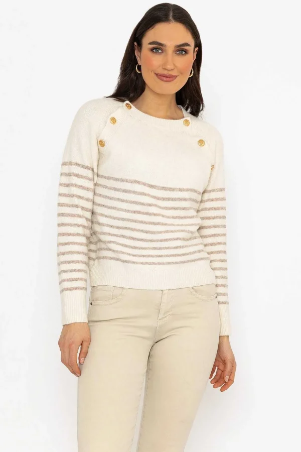 Breton Brown Stripe Knit Jumper