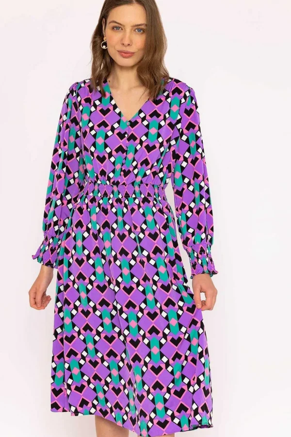 Brioni Midi Dress In Lilac Print