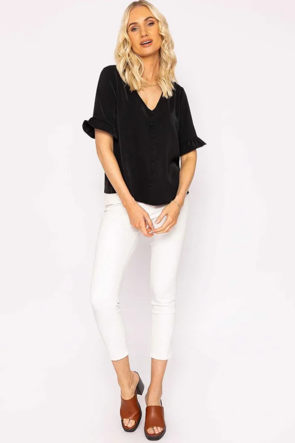 Button Blouse In Black