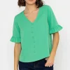 Button Blouse In Green