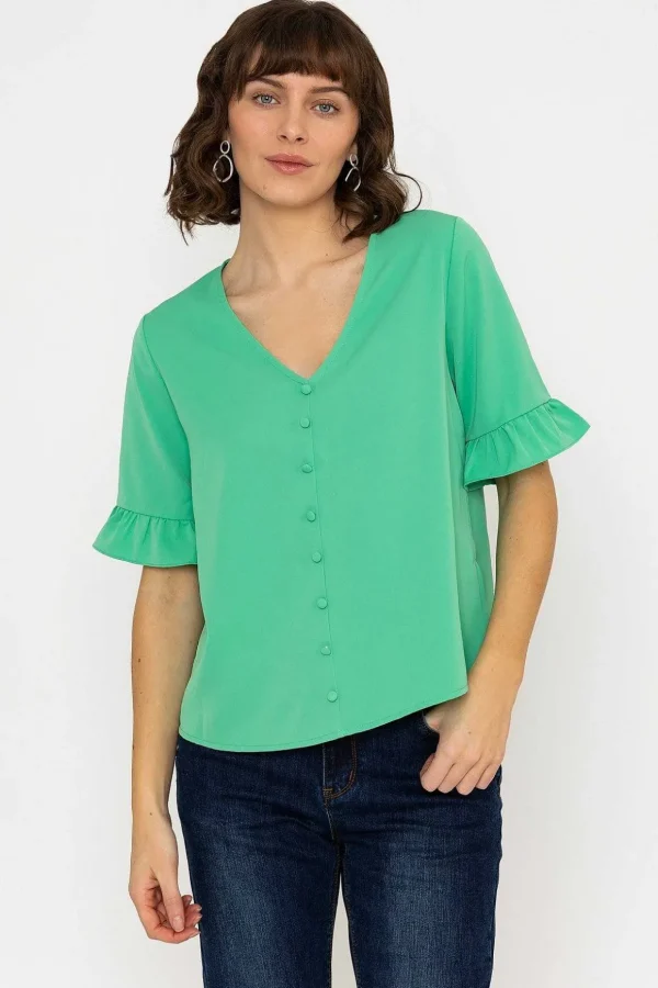 Button Blouse In Green