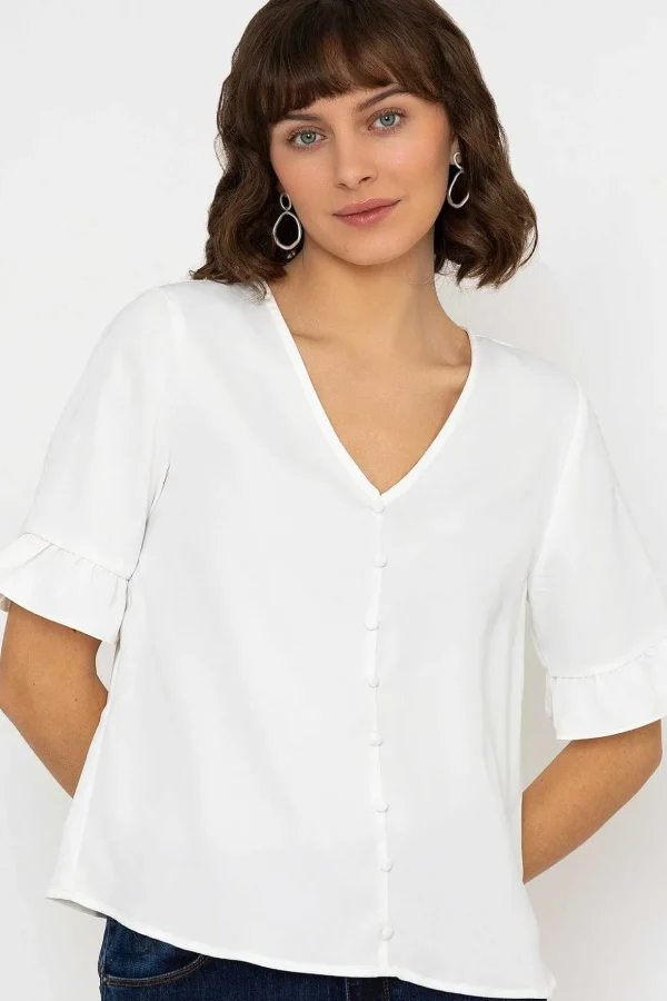 Button Blouse In Ivory