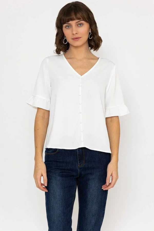 Button Blouse In Ivory