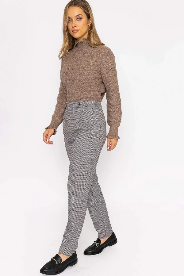 Button Detail Tailored Pant In Park Check Print