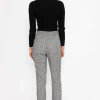 Button Detail Tailored Pant In Check Print