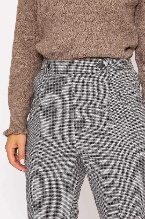 Button Detail Tailored Pant In Park Check Print