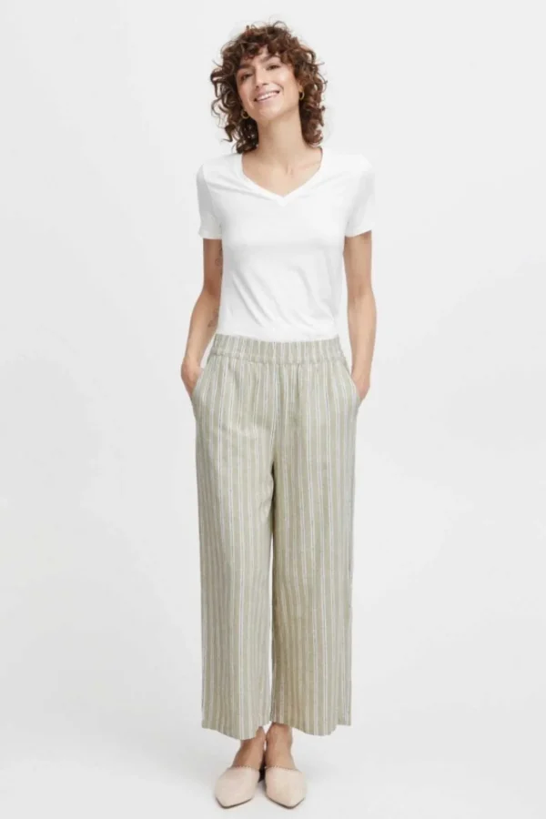 Byfalakka Beige Cropped Trousers