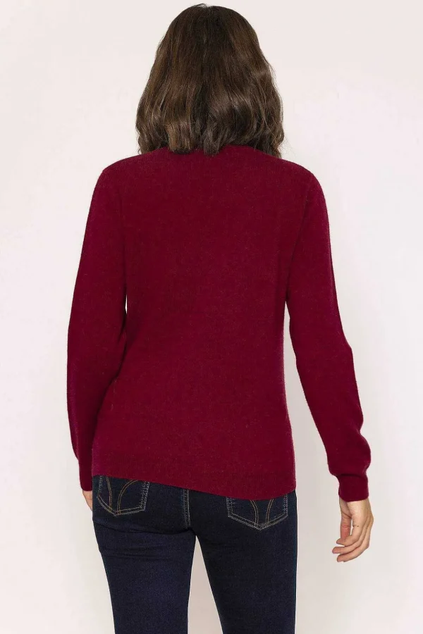 100% Cashmere Knit In Burgundy