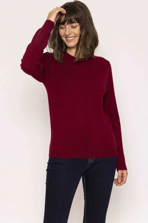 100% Cashmere Knit In Burgundy