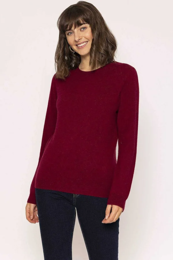 100% Cashmere Knit In Burgundy