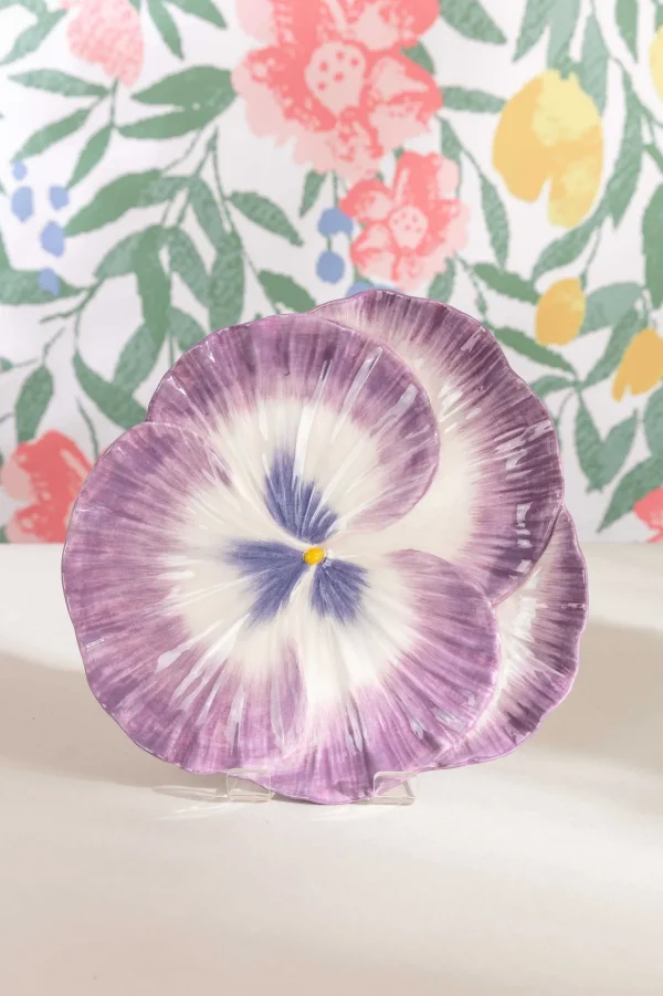 Ceramic Pansy Serving Plate