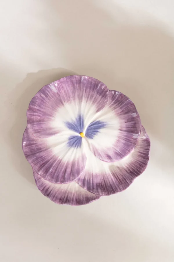 Ceramic Pansy Serving Plate