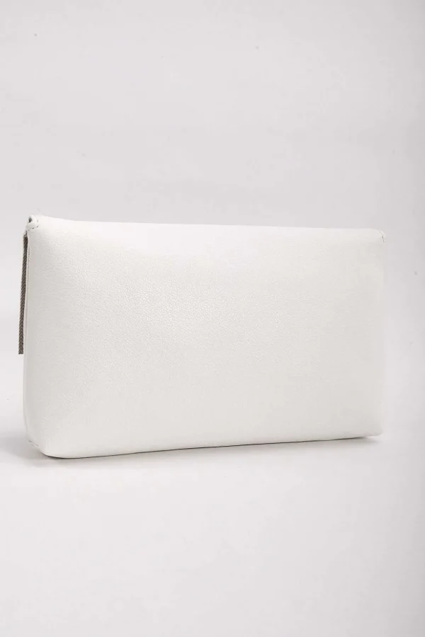 Chain Detail Clutch In White