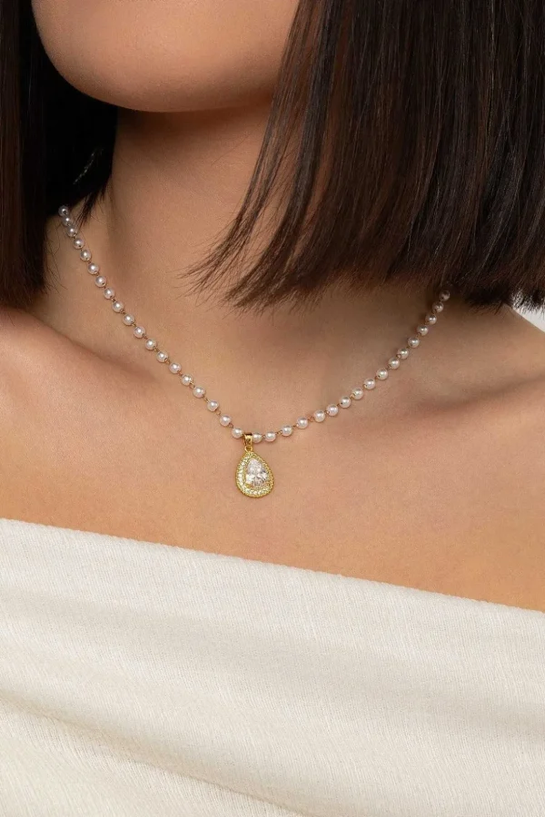 Chaya Faux Pearl Gold Necklace