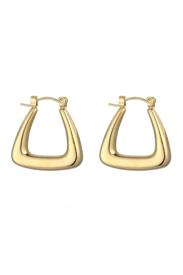 Chunky Geometric Gold Hoops