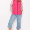 Classic Fit Decorative Seam Gilet In Pink