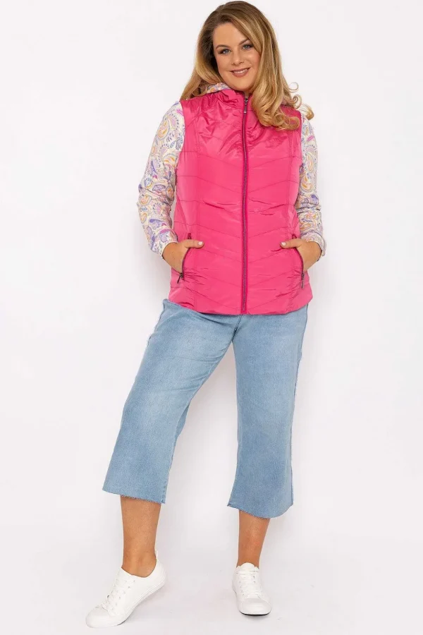 Classic Fit Decorative Seam Gilet In Pink